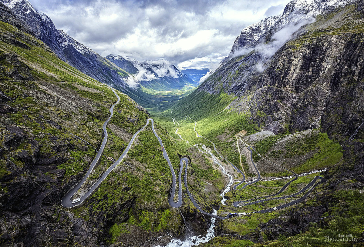 Fundo Trollstigen Mountain Road Na Noruega Europa Escandinávia 13