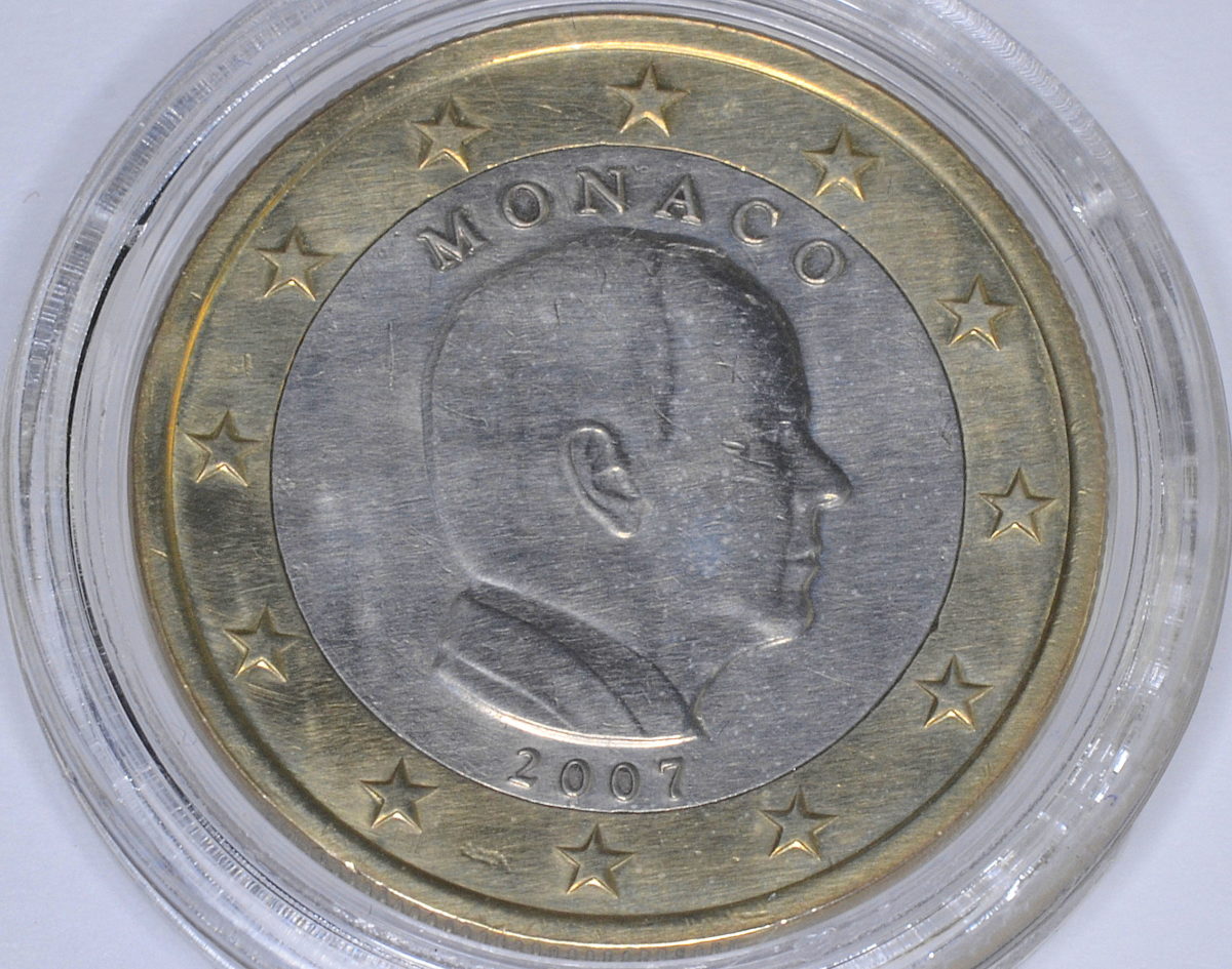 Mónaco 1 euro de 2007 com erro