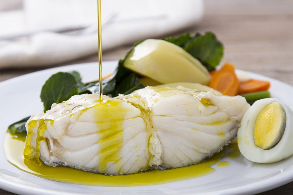 Bacalhau de Natal com couve portuguesa