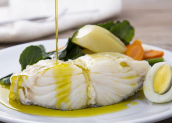 Bacalhau de Natal com couve portuguesa