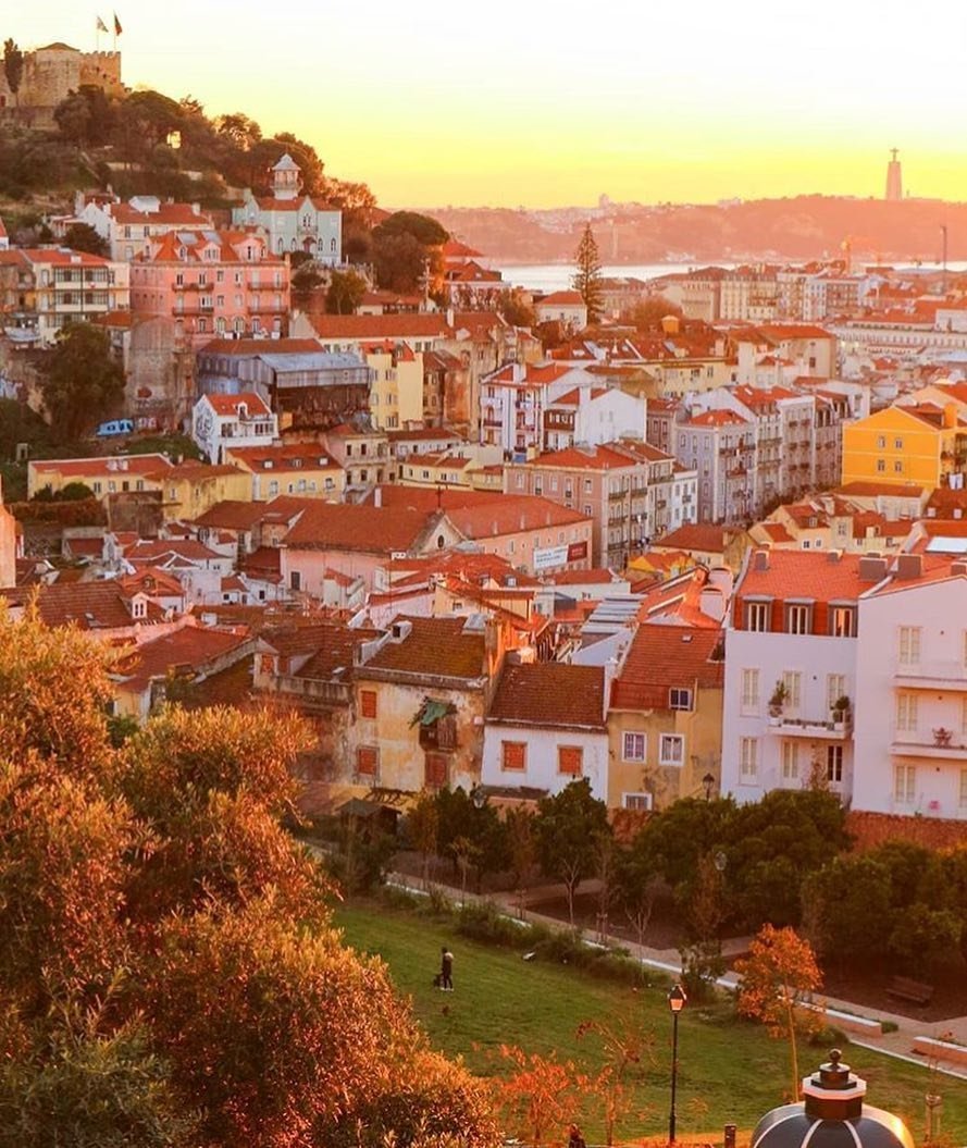 pôr do sol em Lisboa