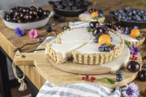 Tarte de iogurte com frutos vermelhos