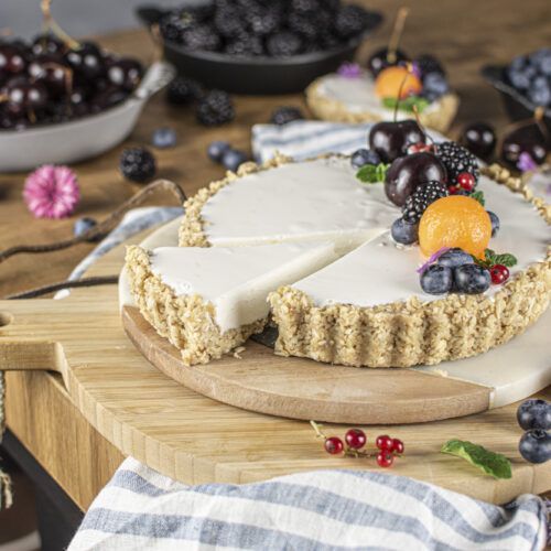 Tarte de iogurte com frutos vermelhos