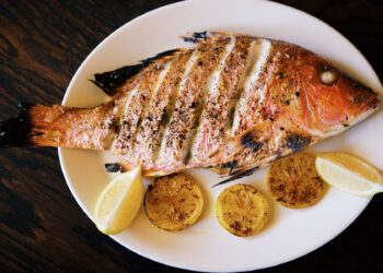 Peixe vermelho assado no forno