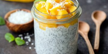 Pudim de chia com iogurte
