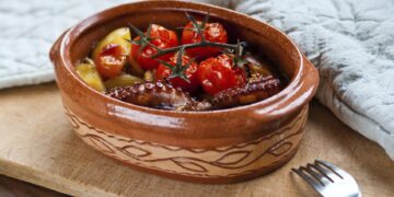 Polvo assado no forno