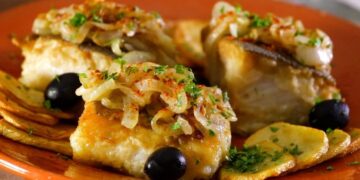 Bacalhau assado na brasa