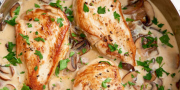 Bifes de frango com cogumelos