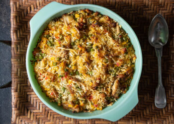 Arroz de frango no forno