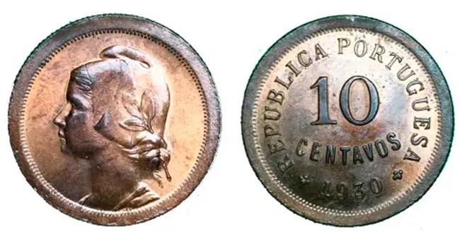 Moeda 10 centavos de 1930 (bronze)