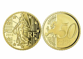 moedas valiosas de 50 cêntimos de euro
