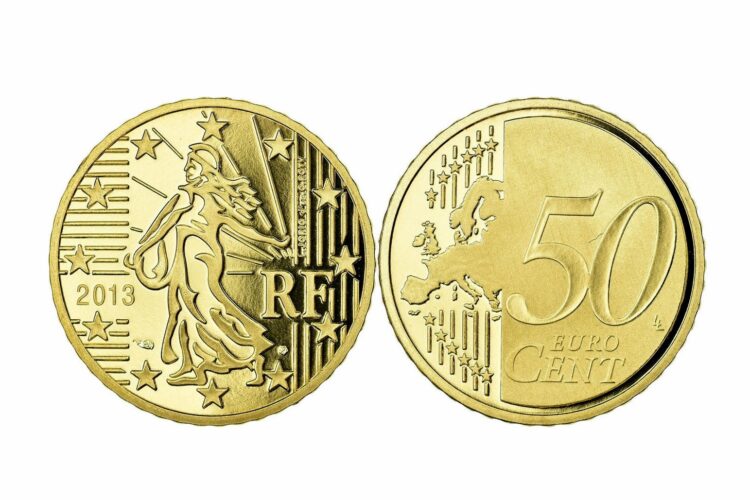 moedas valiosas de 50 cêntimos de euro