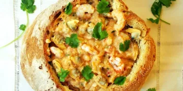 Pão recheado com camarão