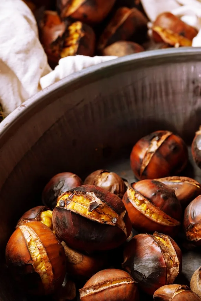 Castanhas assadas no microondas