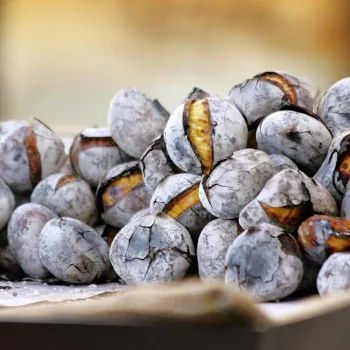 Castanhas assadas no microondas