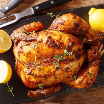 Frango assado no forno à Portuguesa