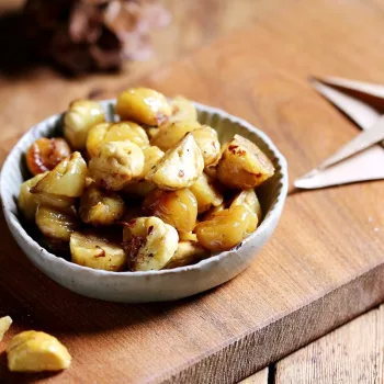 Castanhas fritas