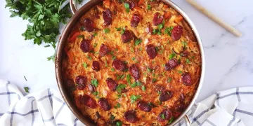 Arroz de frango no forno