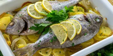 Dourada no forno com batatas