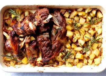 Borrego assado no forno à Alentejana