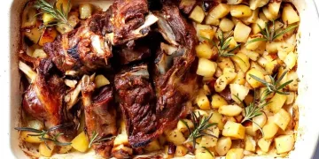 Borrego assado no forno à Alentejana