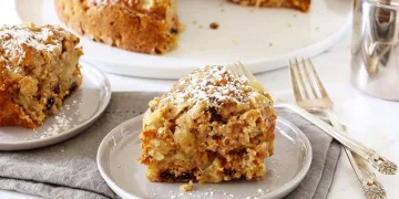 Bolo de maçã e aveia