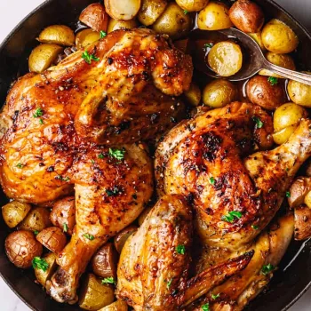 Frango assado no forno com batatas