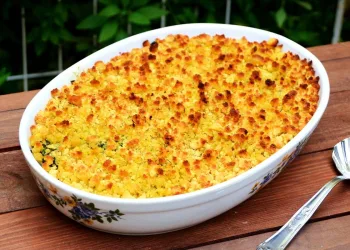 Bacalhau com broa e espinafres