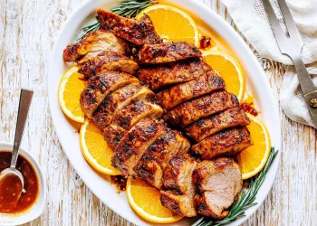 Lombo suculento assado no forno