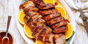 Lombo suculento assado no forno