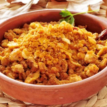 Migas de bacalhau à Alentejana