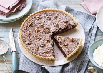 Tarte de noz e chocolate