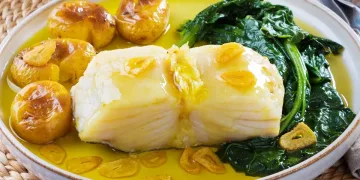 Bacalhau no forno com batatas a murro
