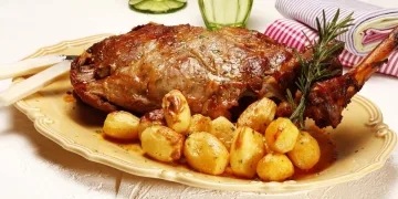 Borrego assado no forno à serrana