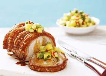 Lombo de porco recheado com ananás