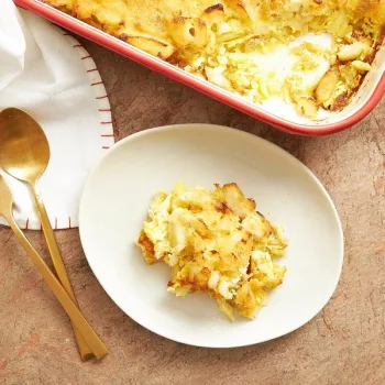Bacalhau desfiado no forno