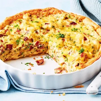 Quiche de frango e bacon