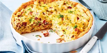 Quiche de frango e bacon