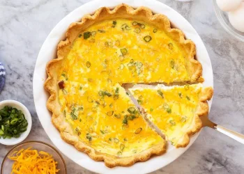 Quiche de queijo e fiambre