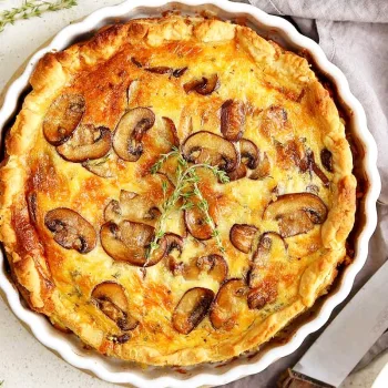Quiche de atum e cogumelos