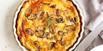 Quiche de atum e cogumelos
