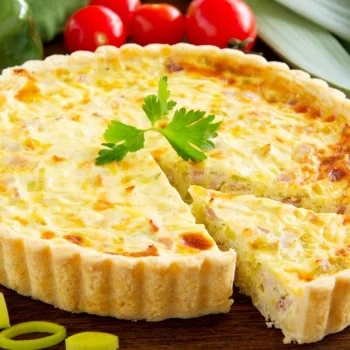 Quiche de atum e delícias do mar