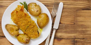 Filetes de pescada com crosta de broa