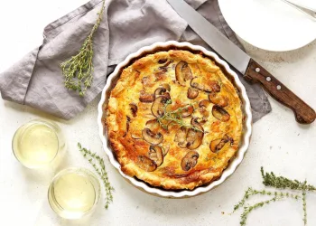 Quiche de legumes e cogumelos