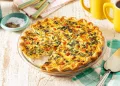 Quiche de frango e espinafres