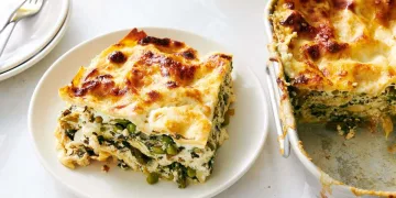 Lasanha de bacalhau com espinafres