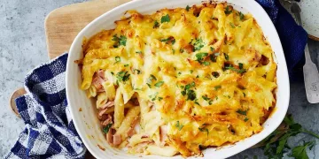 Massa gratinada com bacon