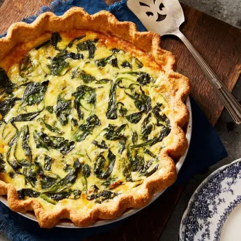 Quiche de espinafres e requeijão