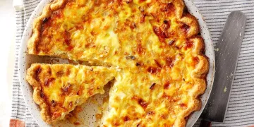 Quiche de salmão e cogumelos
