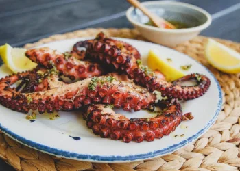 Polvo assado no forno